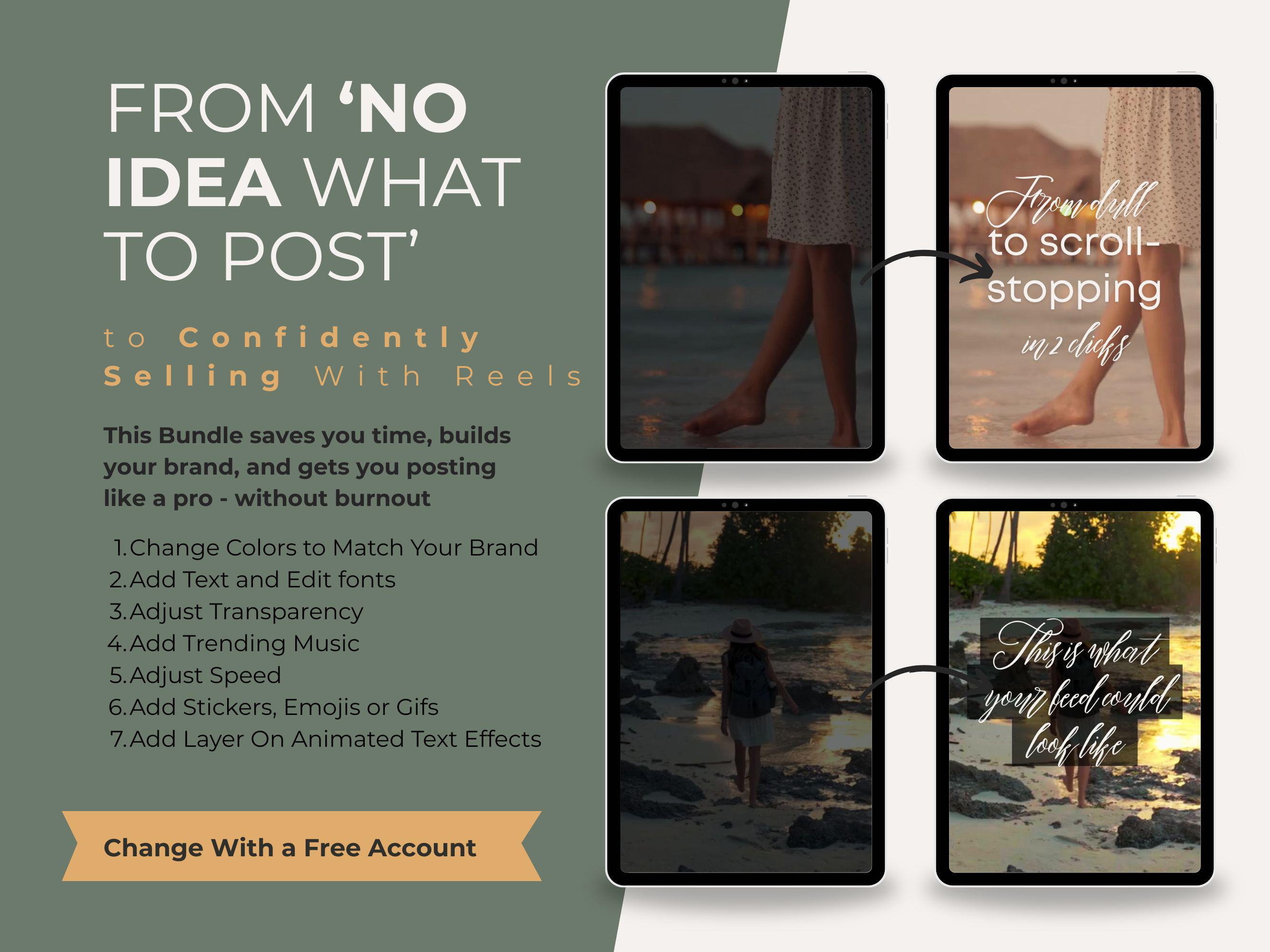 Faceless Reels Canva Templates Bundle | 800+ Editable Viral Video Reels for Instagram & TikTok | PLR MRR Content to Resell - Thumbnail 5