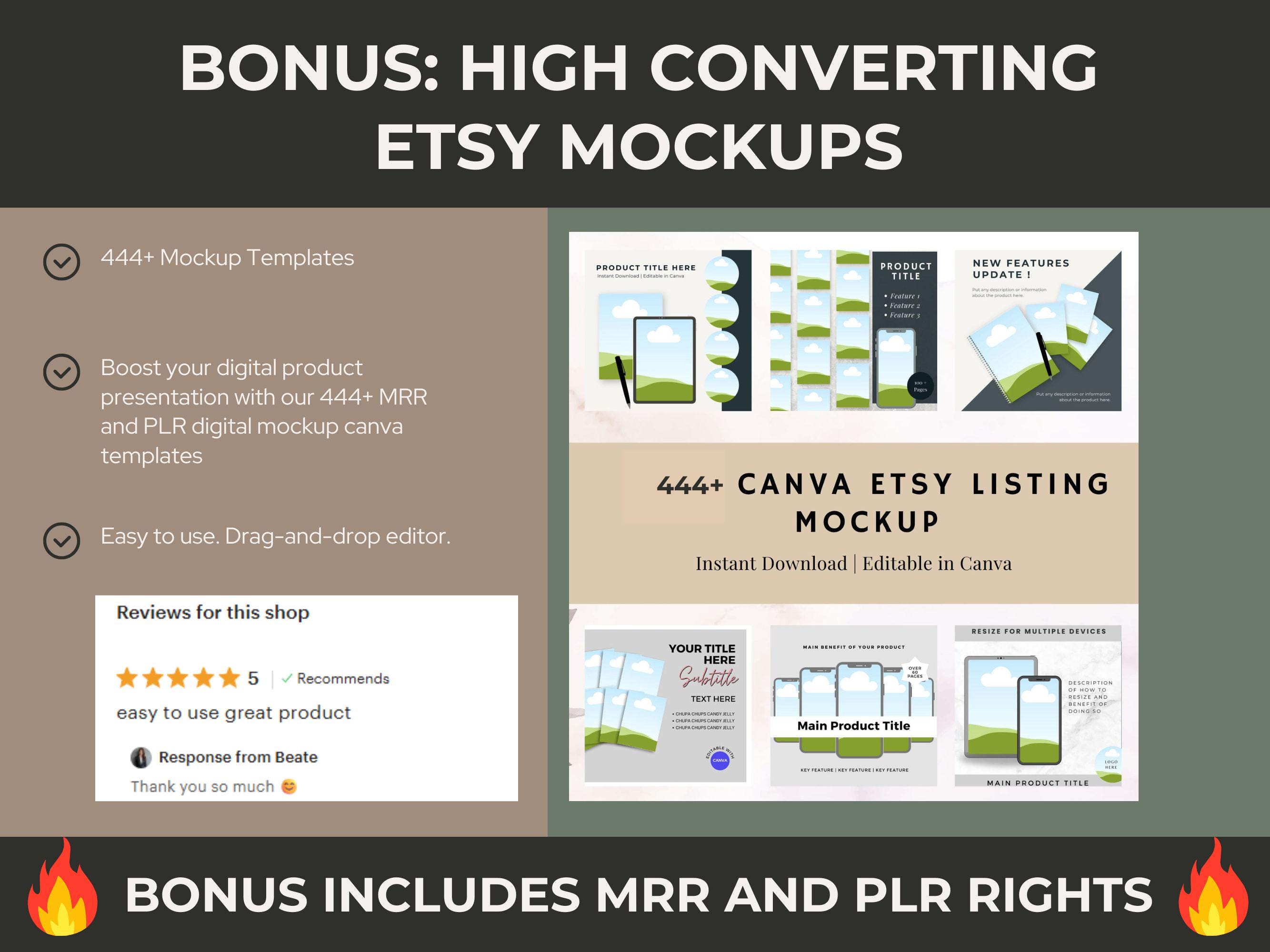 Canva Business Planner Template for Entrerpreneurs With MRR and PLR Resell Rights, Editable Business Planner Canva Template, Exclusive bonus - Thumbnail 6