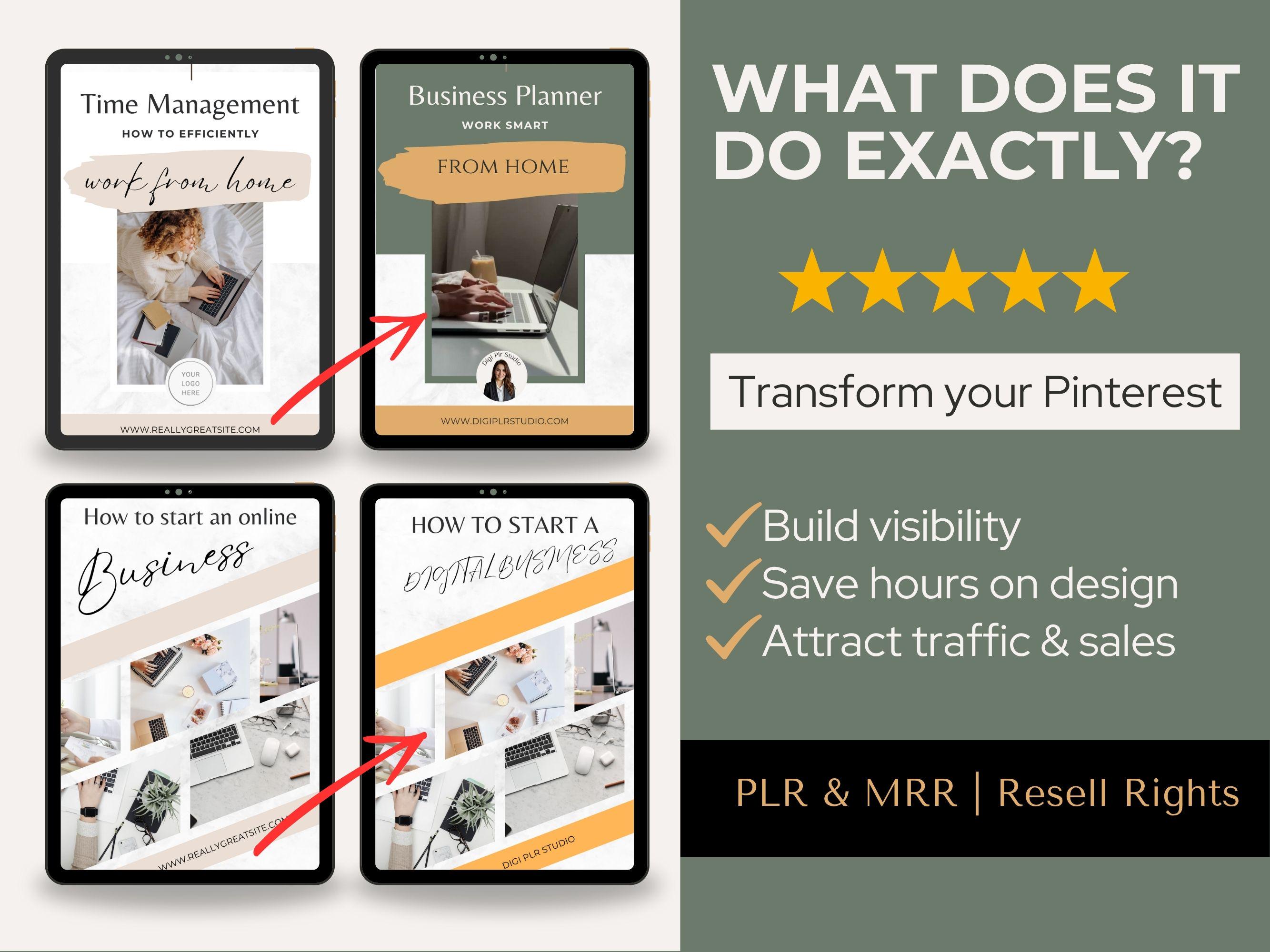 60 Neutral Pinterest Canva Template, Editable Beige Aesthetic Pin Bundle for Bloggers & Coaches, PLR MRR Templates to Resell - Thumbnail 4