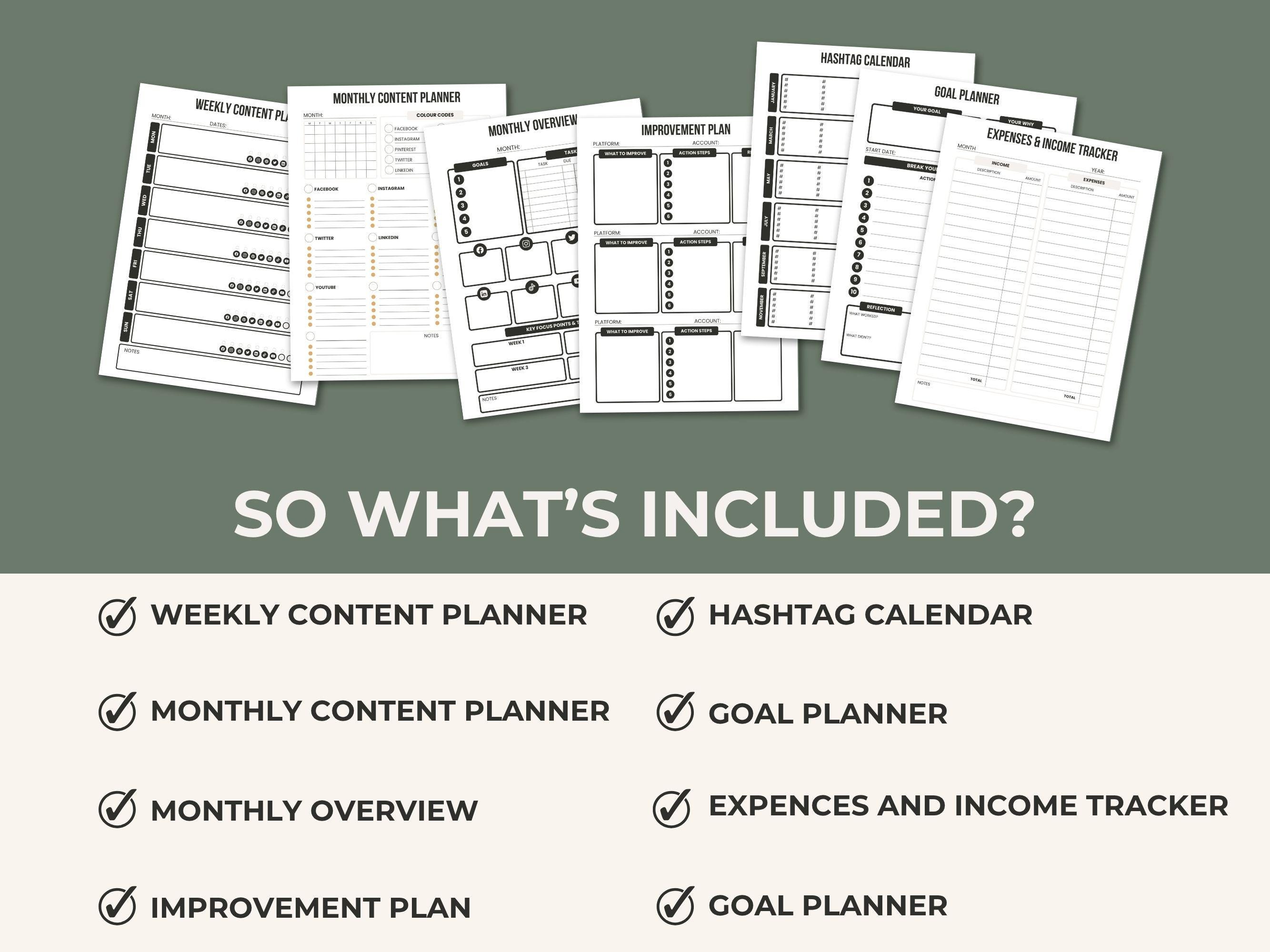 The Ultimate Social Media Planner, 55-page Canva & PDF Content Calendar with PLR and MRR Rights to Sell or Use Personally - Thumbnail 3