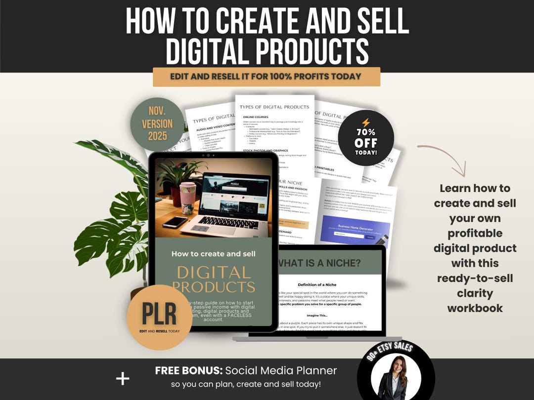 How to Create & Sell Digital Products Guide, Editable Canva Template ...
