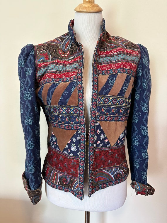 Vintage 80s Patchwork Quilted Blazer: Vicki Lynn Bardon Suttles 