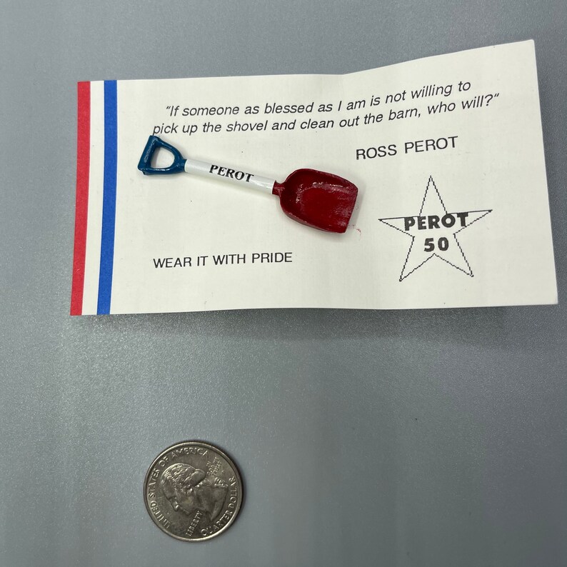 Ross Perot Pooper Scooper political memorabilia pin