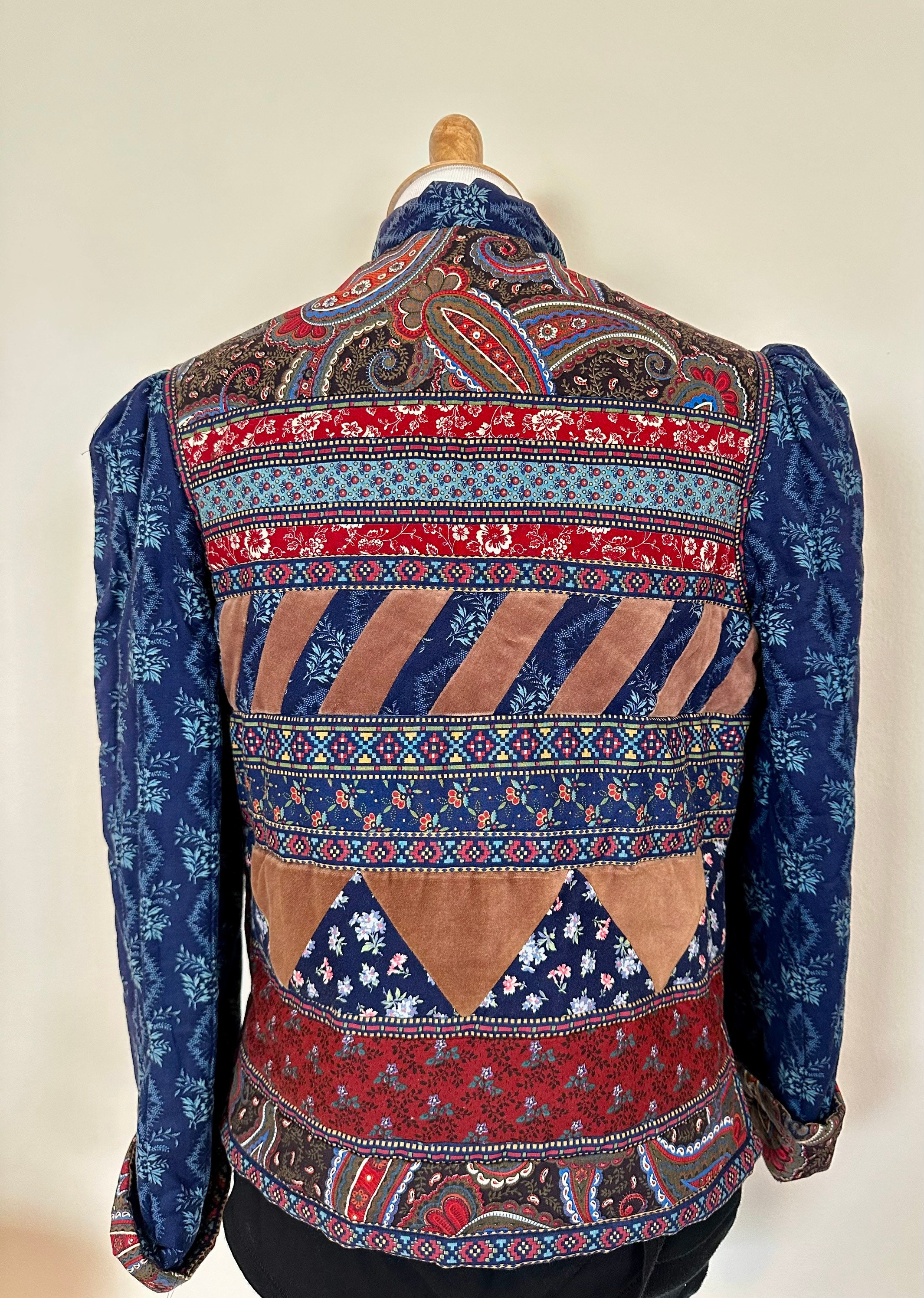 Vintage 80s Patchwork Quilted Blazer: Vicki Lynn Bardon Suttles 