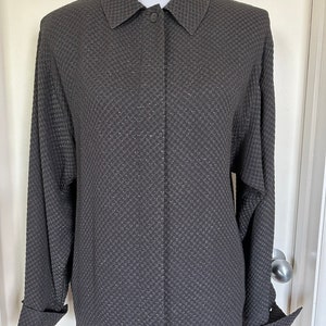 Vintage Chloe Silk Shirt: 1980s Sparkle Fabric, French Cuffs, made in France