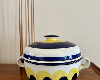 Midcentury Arabia Finland tureen Paju Anja JAATINEN Danish modern blue kitchen signed art pottery