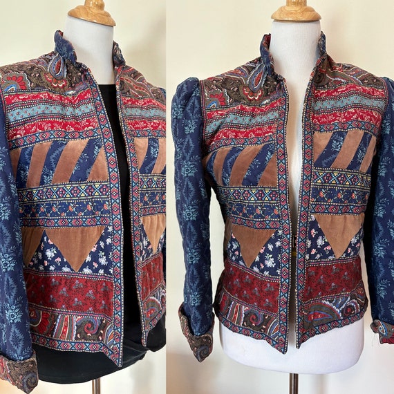 Quilted patchwork jacket blazer Vicki Lynn Bardon… - image 1