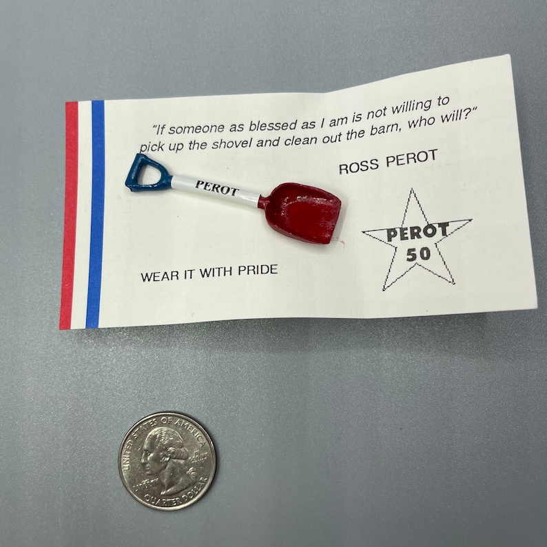 Ross Perot Pooper Scooper political memorabilia pin