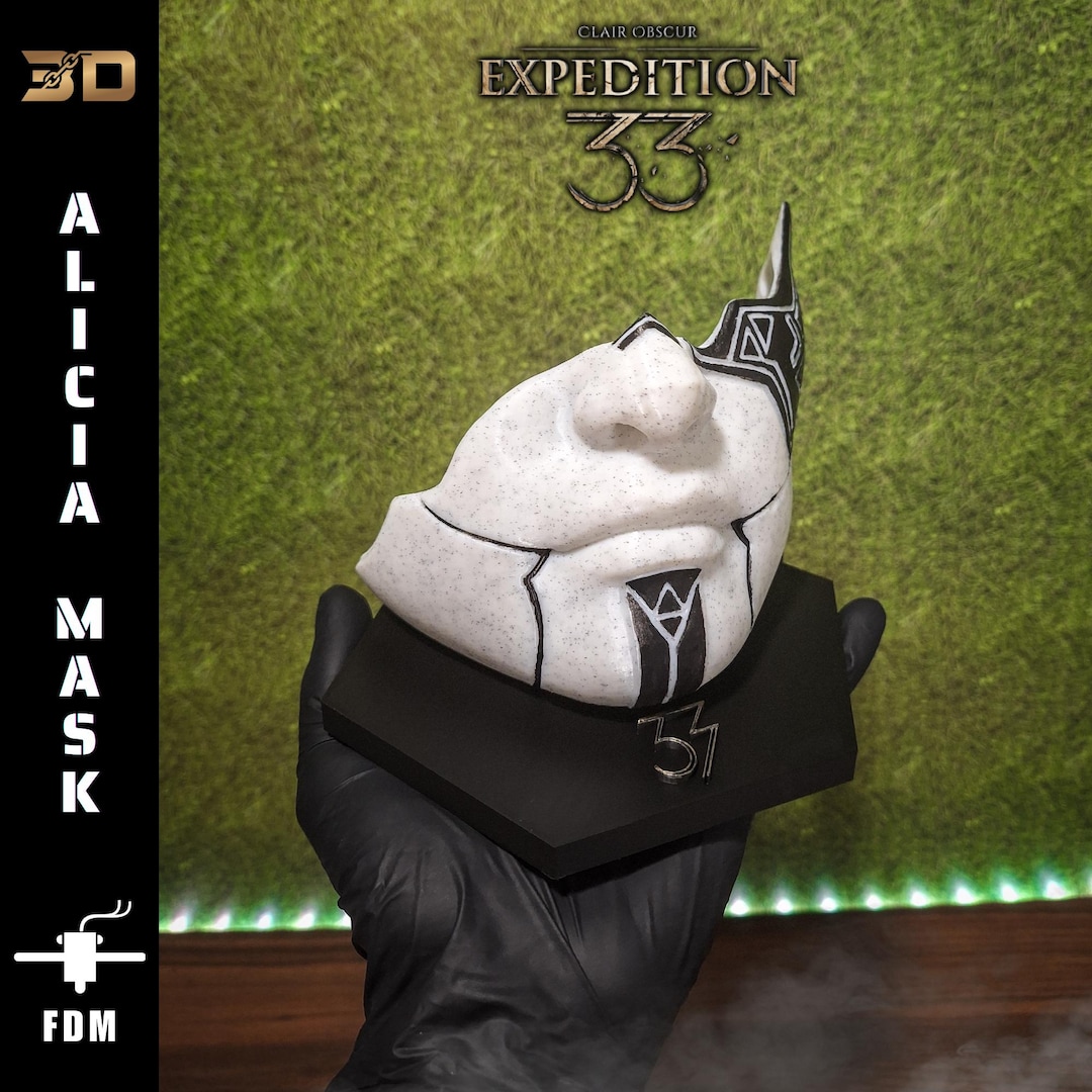 Masque Alicia | Inspiré de l'Expédition 33 avec support | Figurine imprimée en 3D | Cadeau d'anniversaire pour décoration d'intérieur - Etsy France