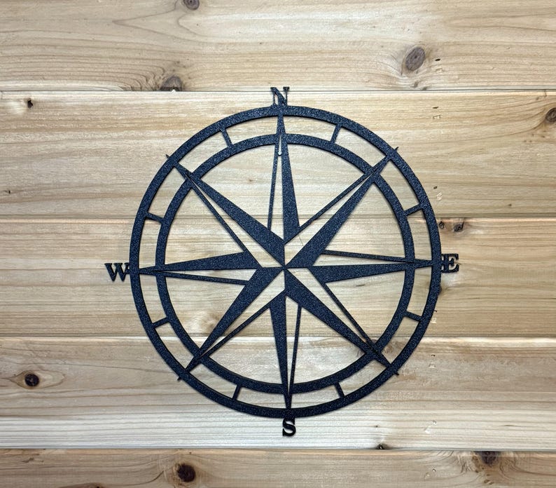 3D Printed Nautical Compass Sign - Custom Maritime Decor - Coastal Home ...