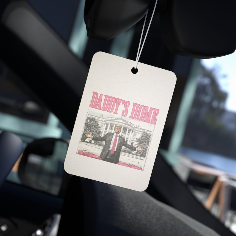 Car Air Freshener, Trump Daddy's Home Design, Fresh Pine Black Ice Scents, Gift for Car Enthusiasts, Holidays Birthdays Celebrations, Auto image 1