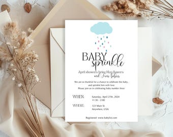 Baby Sprinkle | baby shower invitation | digital canva template