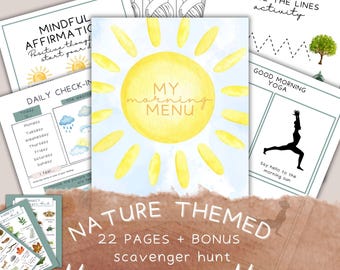Paquete de actividades para preescolar y jardín de infantes Mi menú matutino/Abecedario, números, colores/Libro de actividades para preescolar y aprendizaje en casa/