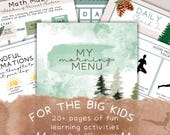 Homeschool Morning Menu For Big Kids| Morning Basket activity, Daily Routine for Ages 8–11 |, Homeschooling Bundle for 3rd-5th Grade