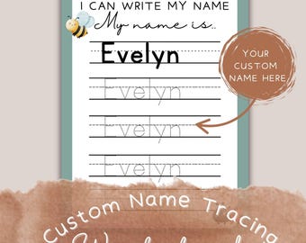 Custom Name Tracing Worksheet Printable | Personalized Writing Practice for Kids | Preschool & Pre-K Editable Name Sheet PDF