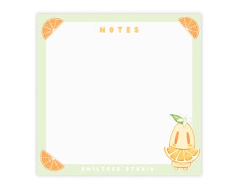 Blocos de notas com tema cítrico, artigos de papelaria fofos, materiais de escritório, presentes para professores, notas ecológicas