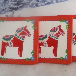 Handprinted Horse Trivet Set of 4   Set A