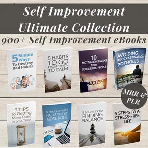 900+ eBooks Self Improvement Bundle Self Help eBook Master Resell Rights MRR PLR Digital Products Personal Development & Growth Guide