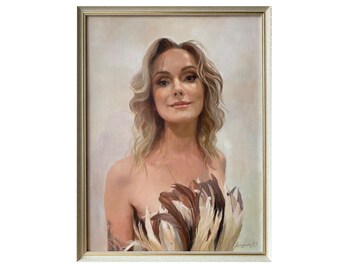 Ejemplo para encargo/ Pintura al óleo original Retrato al óleo Mujer Arte figurativo Regalo Retrato Realismo Impresionismo Bailarina Artista Bonita