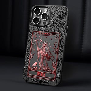 Coque iPhone carte de tarot personnalisée Coque de téléphone carte de tarot de la mort Coque iPhone lune soleil imbécile Coque iPhone zodiaque