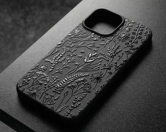 Funda para iPhone con estampado floral de flores silvestres: Funda para teléfono con diseño de flores