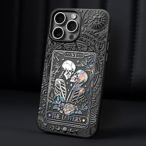 Coque pour iPhone carte de tarot personnalisée Les amoureux Coque pour iPhone Lune soleil imbécile Coque pour iPhone Zodiac