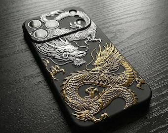 Dragon Phone Case | Dual Dragon Japanese iphone Cover | Anime Gift