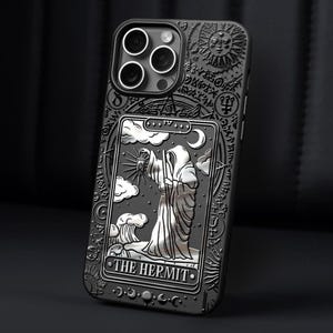 Benutzerdefinierte Tarot-Karte iPhone Hülle Der Einsiedler Handyhülle Mond Sonne Narr Einsiedler Tod iPhone Hülle Sternzeichen iPhone Hülle