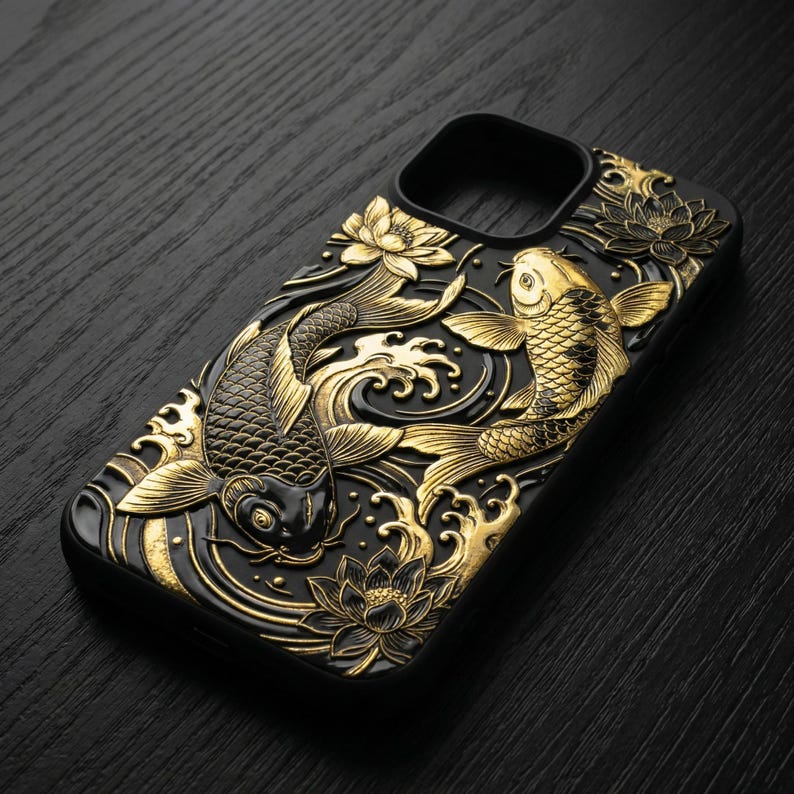 Coque de portable poisson Koi : cadeau coque d'iphone anime manga japonais pour elle image 1