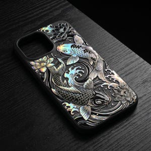 Koi Fish Phone Case: Japanese Anime Manga iPhone case gift for her image 1