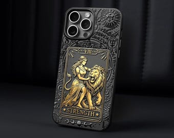 Strength Tarot Card iPhone Case: Gothic phone cover