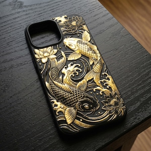 Coque de portable poisson Koi : cadeau coque d'iphone anime manga japonais pour elle image 2