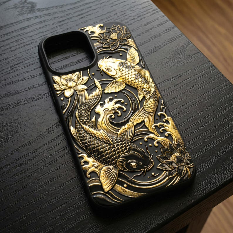 Coque de portable poisson Koi : cadeau coque d'iphone anime manga japonais pour elle image 2