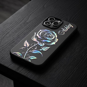 Personalized Rose iPhone Case: Custom Name phone cover