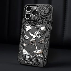 Étui pour iPhone carte Tarot The Fool Card Étui pour iPhone Lune soleil imbécile Étui pour iPhone Zodiac