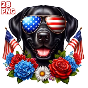 28 PNG clipart animaux patriotiques américains, clipart du 4 juillet, illustrations d'animaux floraux, drapeau américain PNG, usage Commercial