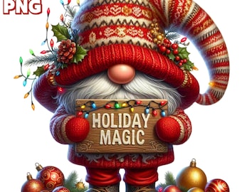 40 PNG Christmas Gnomes Clipart , Holiday Gnomes, Festive Gnomes, Christmas Gnomes, Winter Illustrations, Christmas PNG , Commercial Use