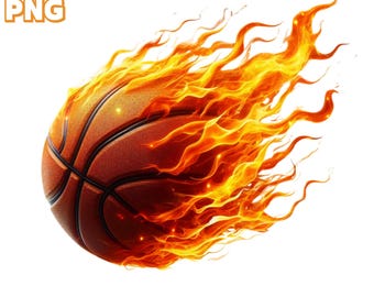 44 PNG Flaming Basketball Clipart , Flaming Ball Clipart, Sport Art, T-Shirt Design, Basketball Illustrations, Ball PNG , Commercial Use