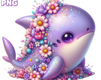 48 PNG Sea Glittery Creatures Clipart , Sea Life Bundle, Mermaid Clipart, Sea Baby Animals Illustrations, Octopus PNG , Commercial Use