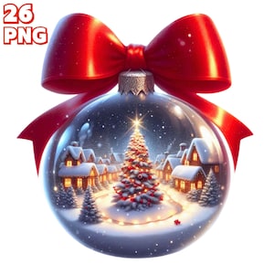 26 PNG Christmas Ornaments Clipart , Christmas Balls, Holiday Art, Festive Decoration Illustrations, Xmas, Noel PNG , Commercial Use