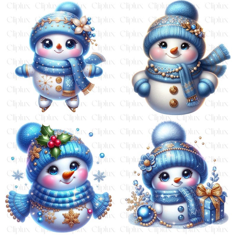 26 PNG Blue Snowman P2 Clipart , Snowman Collection, Santa Snowman Blue ...