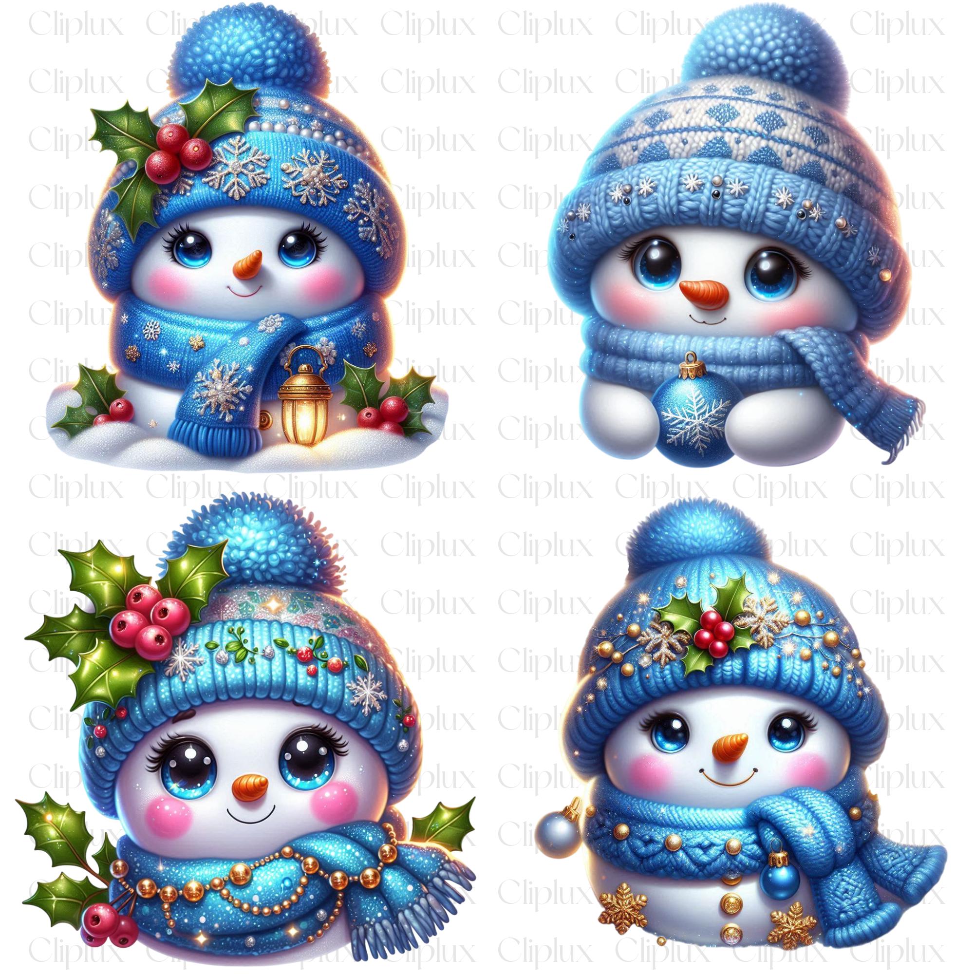 27 PNG Blue Snowman P1 Clipart , Snowman Collection, Santa Snowman Blue ...