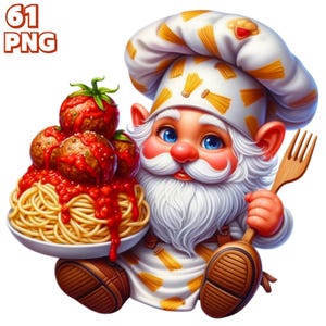 61 PNG Chief Gnomes Clipart, Fantasy Gnome, Cook Gnome, Cafe Gnome, Restaurant Gnome-illustraties, Keuken PNG, Commercieel gebruik