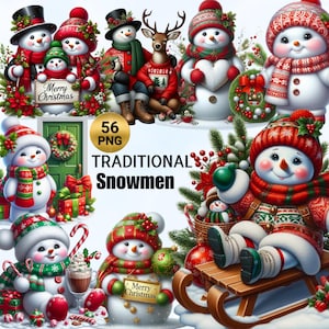 56 png kerstsneeuwpop clipart, rode en groene sneeuwpop collectie, sneeuwpop familie, kerstkaartillustraties, winter, commercieel gebruik