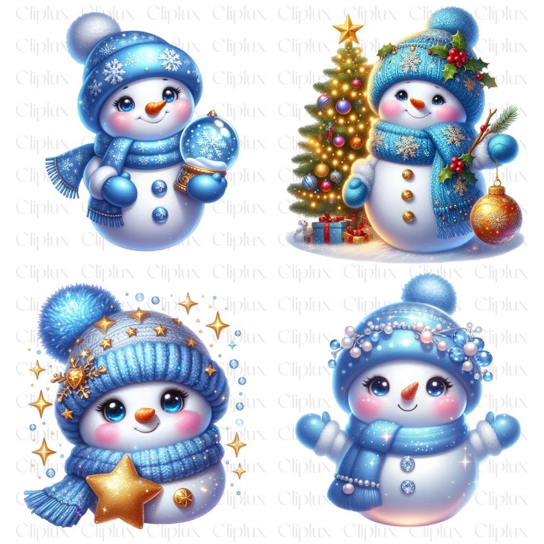 26 PNG Blue Snowman P2 Clipart , Snowman Collection, Santa Snowman Blue ...