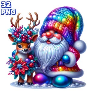 Colección de 32 gnomos navideños PNG (P2) Clipart, gnomos festivos, gnomos navideños, ilustraciones de invierno, PNG navideño, uso comercial