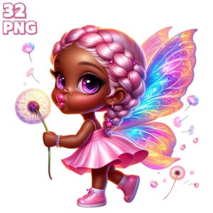 32 PNG mignons cliparts de fées roses foncées, fées du jardin, fée magique, Illustrations de fée bébé rose, fée florale PNG, usage Commercial