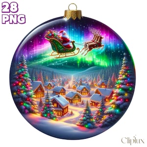 28 PNG Christmas Ornament Clipart , Christmas Night Clipart, Round Ornament, Christmas Decoration Illustrations,Festive PNG , Commercial Use