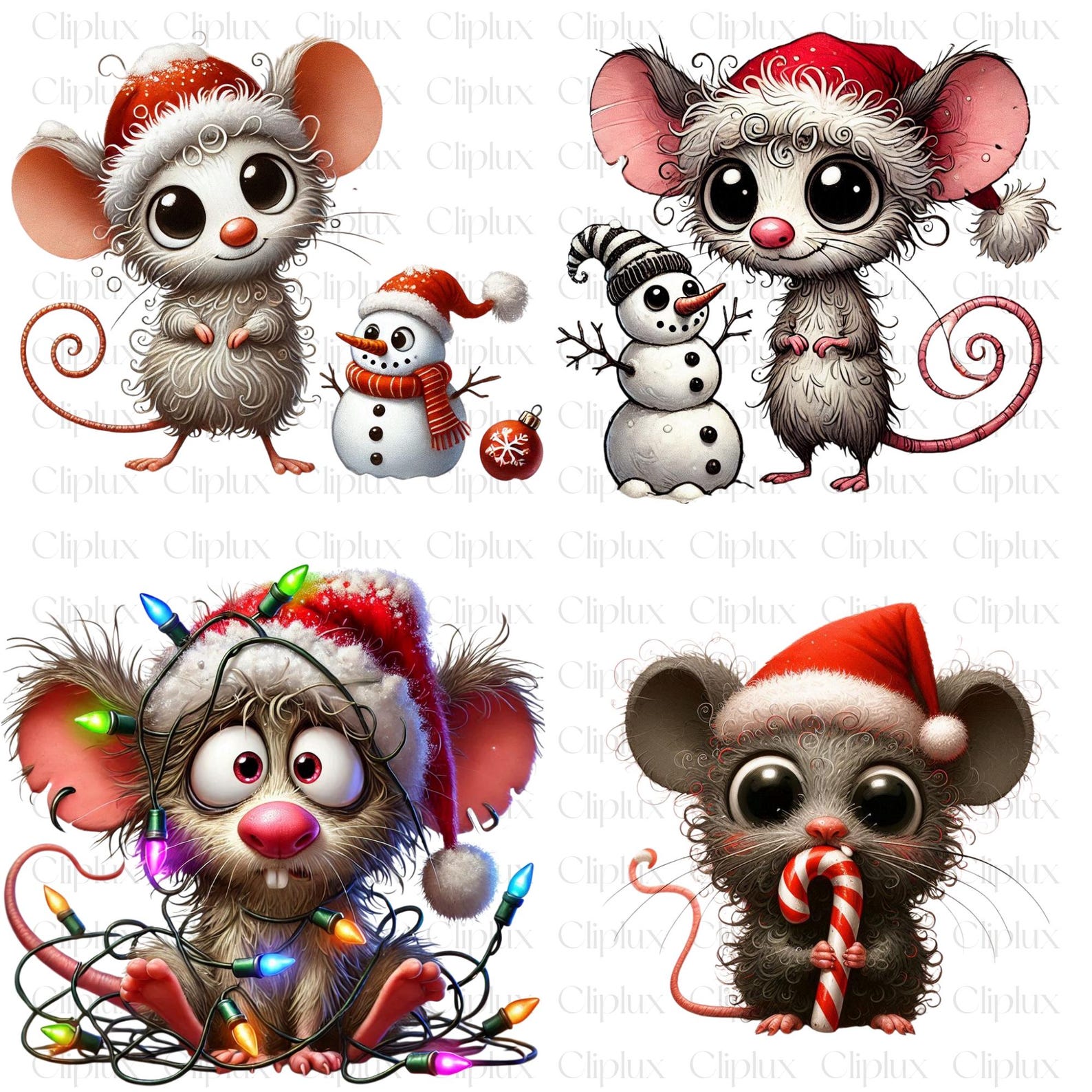28 PNG Quirky Christmas Mouse P1 Clipart , Christmas Mouse Collection ...