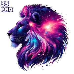 35 png-ruimtedieren clipart, glitterdieren, decor van de kinderkamer, magische bos dierenillustraties, portret dier png, commercieel gebruik